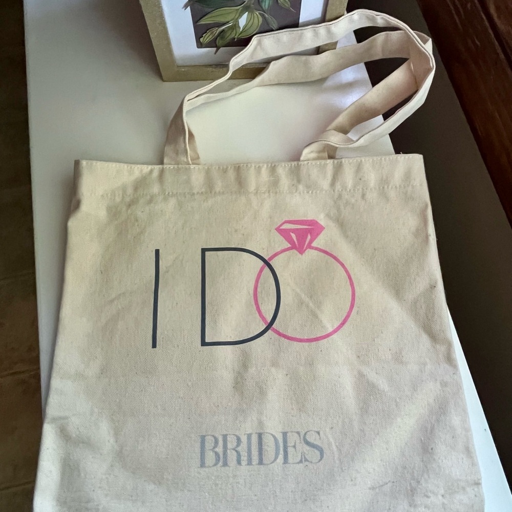 Cream Tote Bag with Pink and Black Print